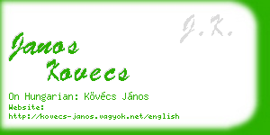 janos kovecs business card