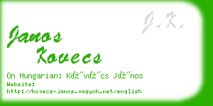 janos kovecs business card